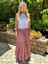 Load image into Gallery viewer, Gypsy Woman Maxi Skirt - Barbie Pink &amp; Brown
