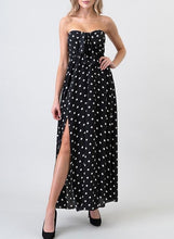 Load image into Gallery viewer, Polka Dot Strapless Maxi Dress
