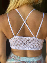 Load image into Gallery viewer, WHITE CROCHET LACE BRALETTE
