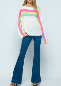 Rainbow Stripe Knit Sweater