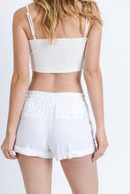 Load image into Gallery viewer, WHITE DRAWSTRING LINEN SHORTS
