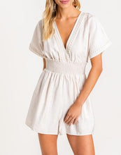 Load image into Gallery viewer, Love Story Butter Cream Lace Smocked Romper
