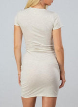 Load image into Gallery viewer, Oatmeal Casual Ruched Bodycon Mini Dress
