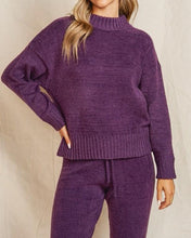 Load image into Gallery viewer, Thelma Soft Chenille Pullover Love Pullover - Plum
