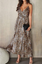 Load image into Gallery viewer, Dangerous Woman Satin Leopard Midi Dress
