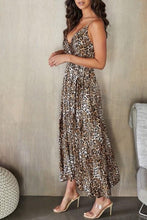 Load image into Gallery viewer, Satin Leopard Midi Dress
