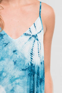 La Isla Bonita Tie Dye Cocoon Maxi Dress - Blue