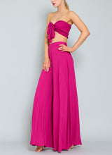 Load image into Gallery viewer, Smocked Magenta Wide Leg Pant Set
