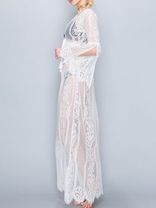Lovely Lady Lace Kimono - White